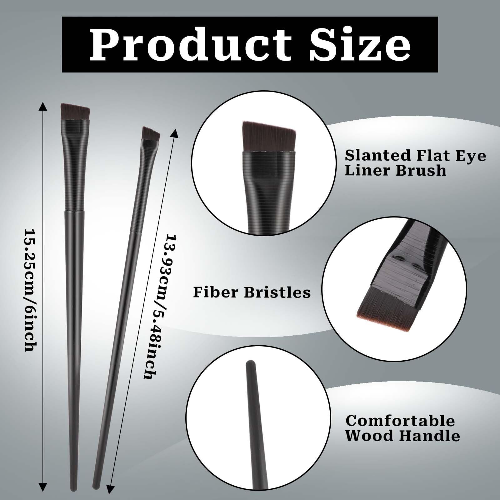 Kalione closeup flat-angled brush tip enables precise liner application