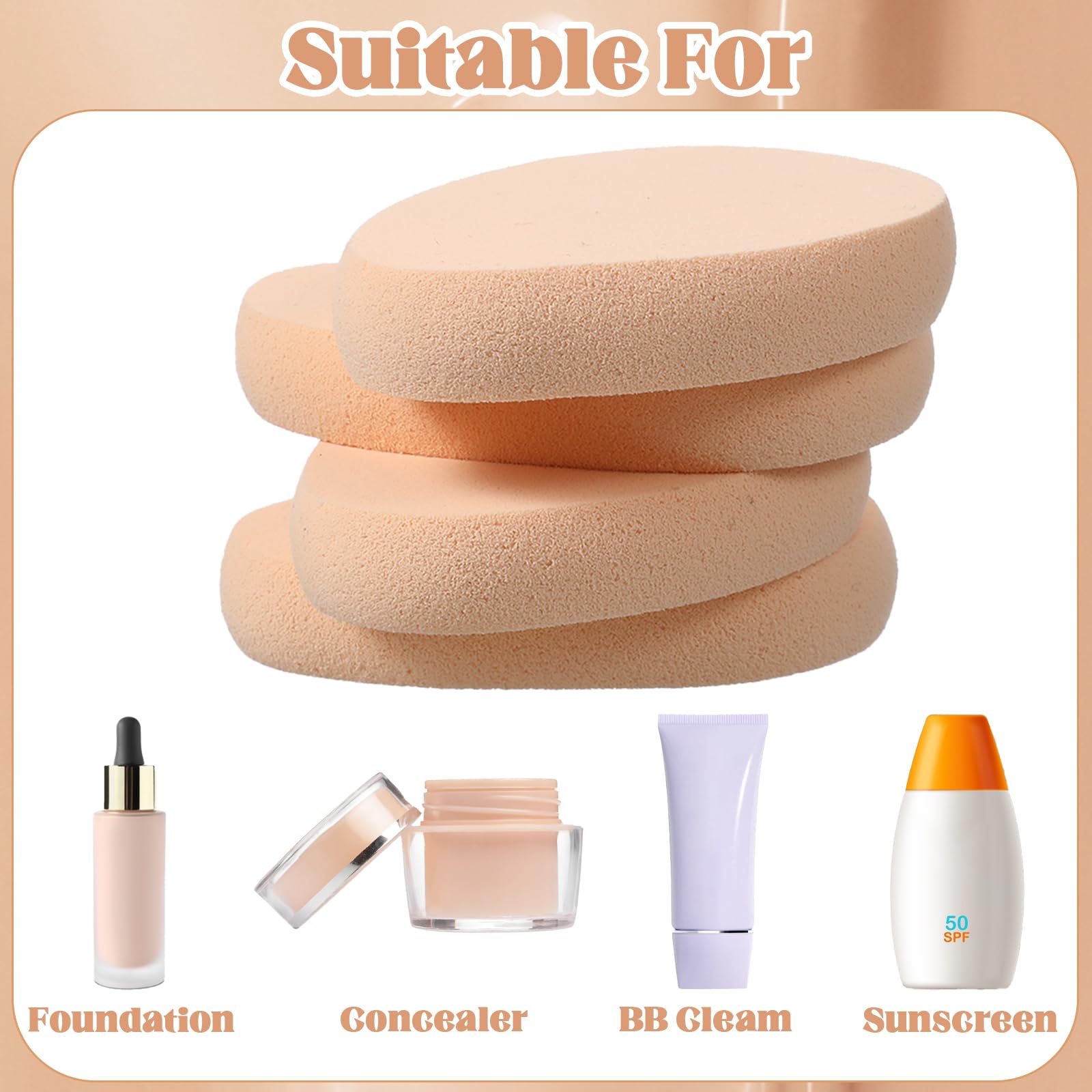 KALIONE flat makeup sponge ergonomic grip—comfortable handling during application