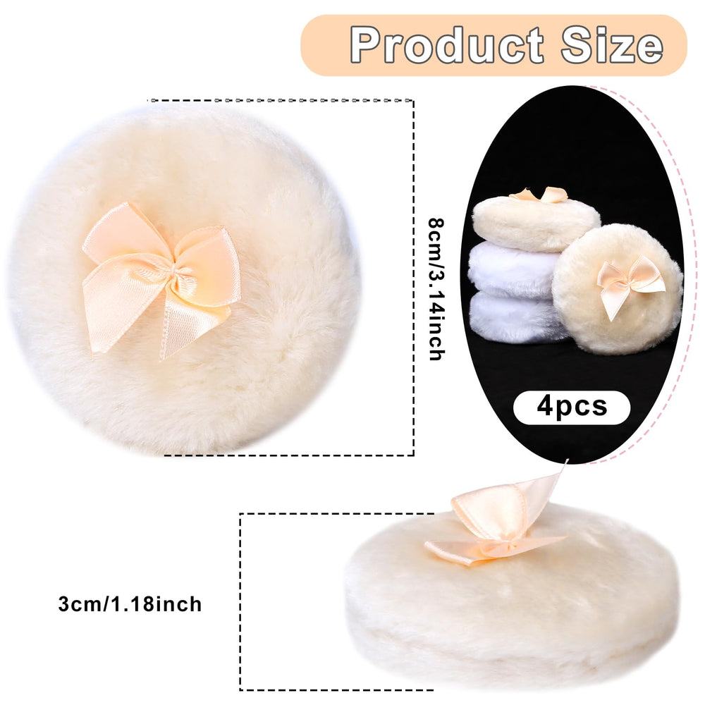 KALIONE four-piece fluffy powder puff white closeup for smooth makeup blending