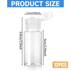 Kalione mini clear bottles with sealed tops prevent spills during travel.