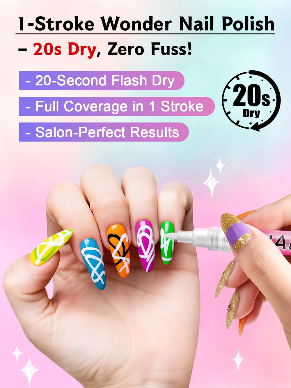 Kalolary 0.7mm tip close-up enables precise polka dots and fine lines.