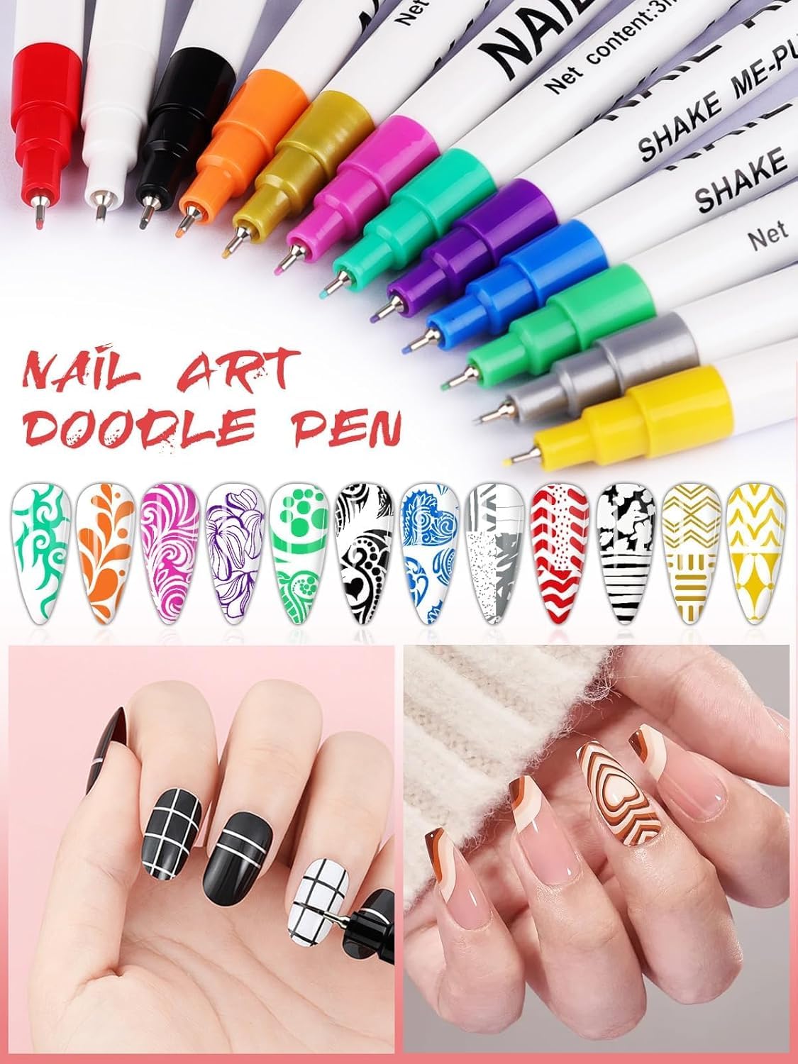 Kalolary 12-color nail art pens salon use for professional-quality details.