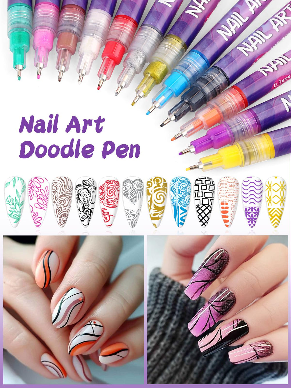 Kalolary DIY nail art studio setup with pens ready to use