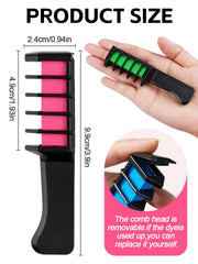 Kalolary hair chalk application on hair with fixed comb for easy use.