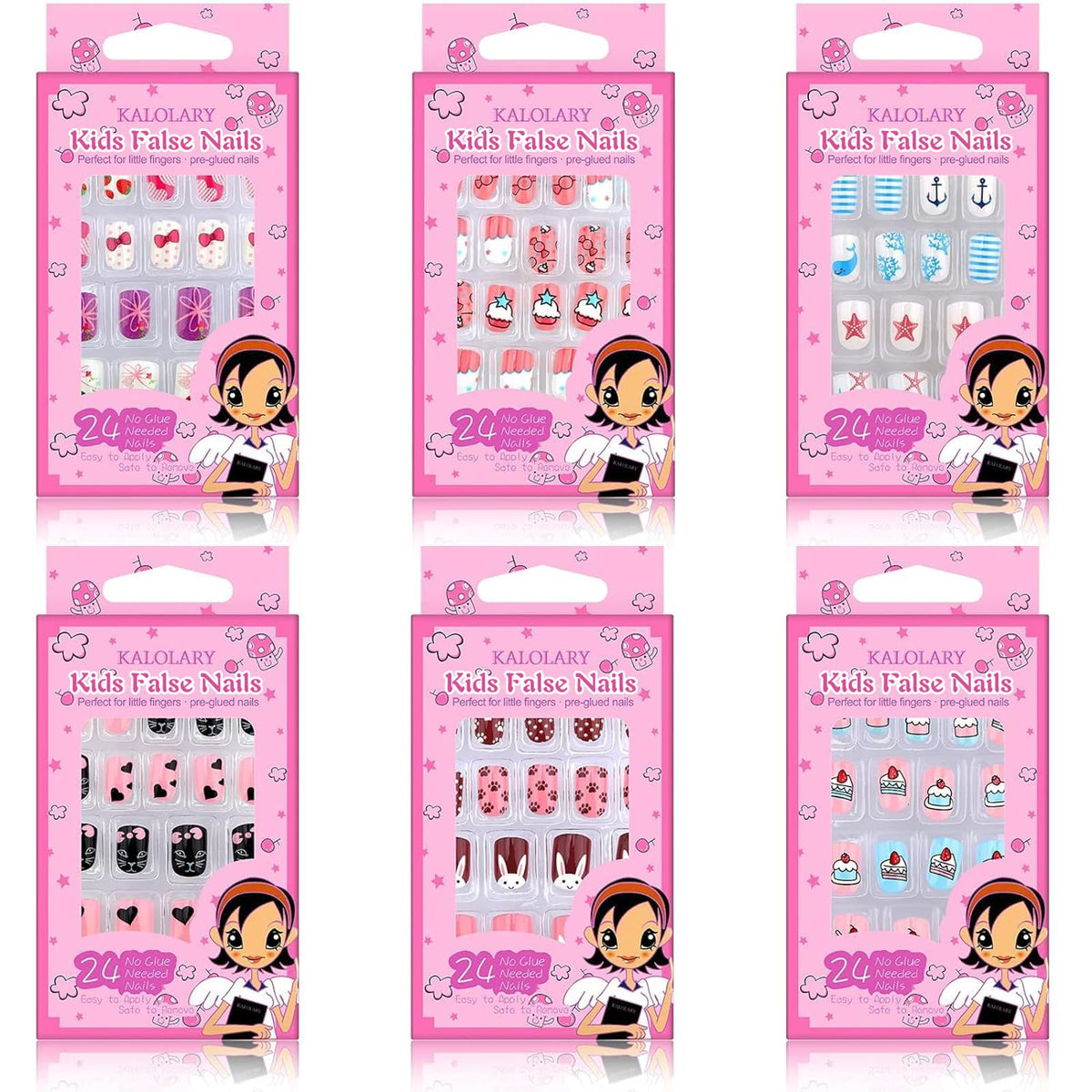 Kalolary kids nails in varied sizes pack for easy fit and mess-free application