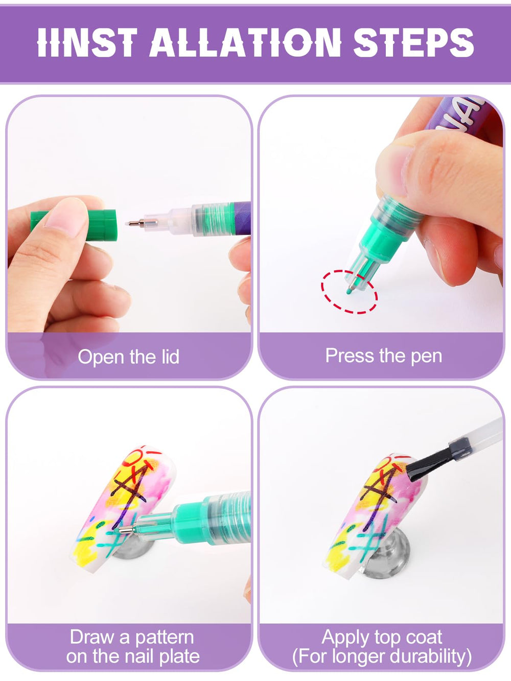 Kalolary nail art ink drying time illustrating quick drying