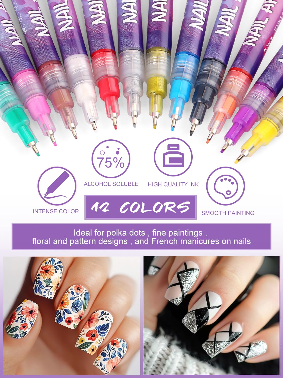 Kalolary nail art pen flow closeup showing smooth ink release