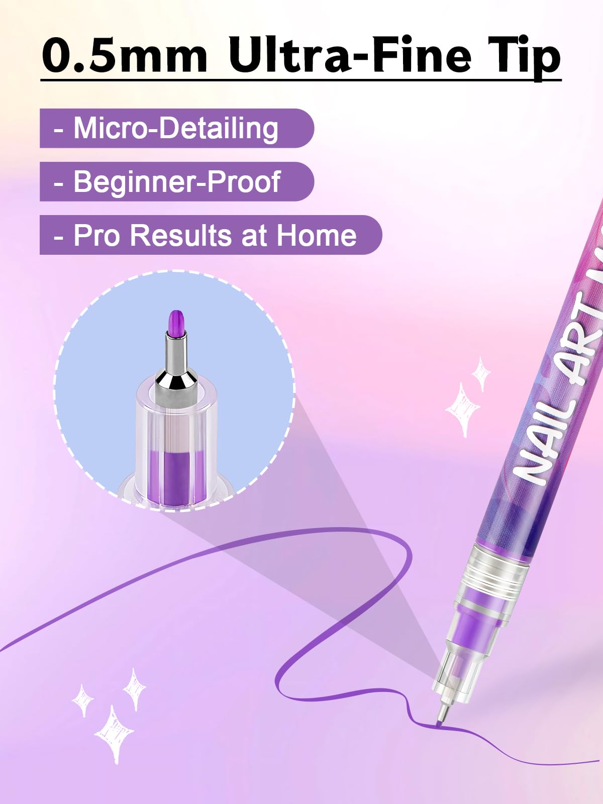Kalolary nail art pens used for florals and geometric designs with fine lines