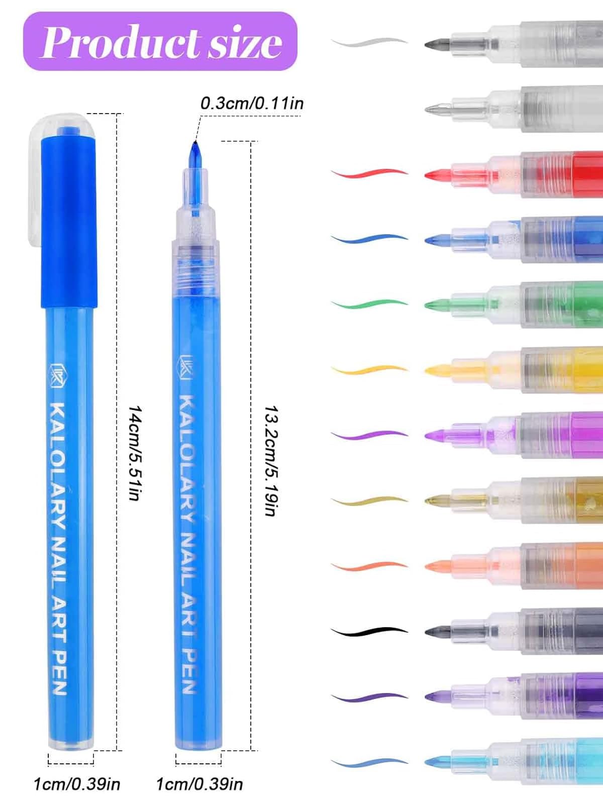 Kalolary nail art pens for precise dot patterns on nails