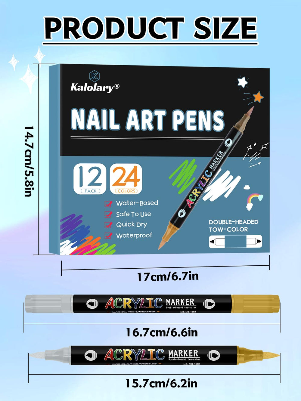 Kalolary portable nail art kit ideal for on-the-go touch-ups and professional use.