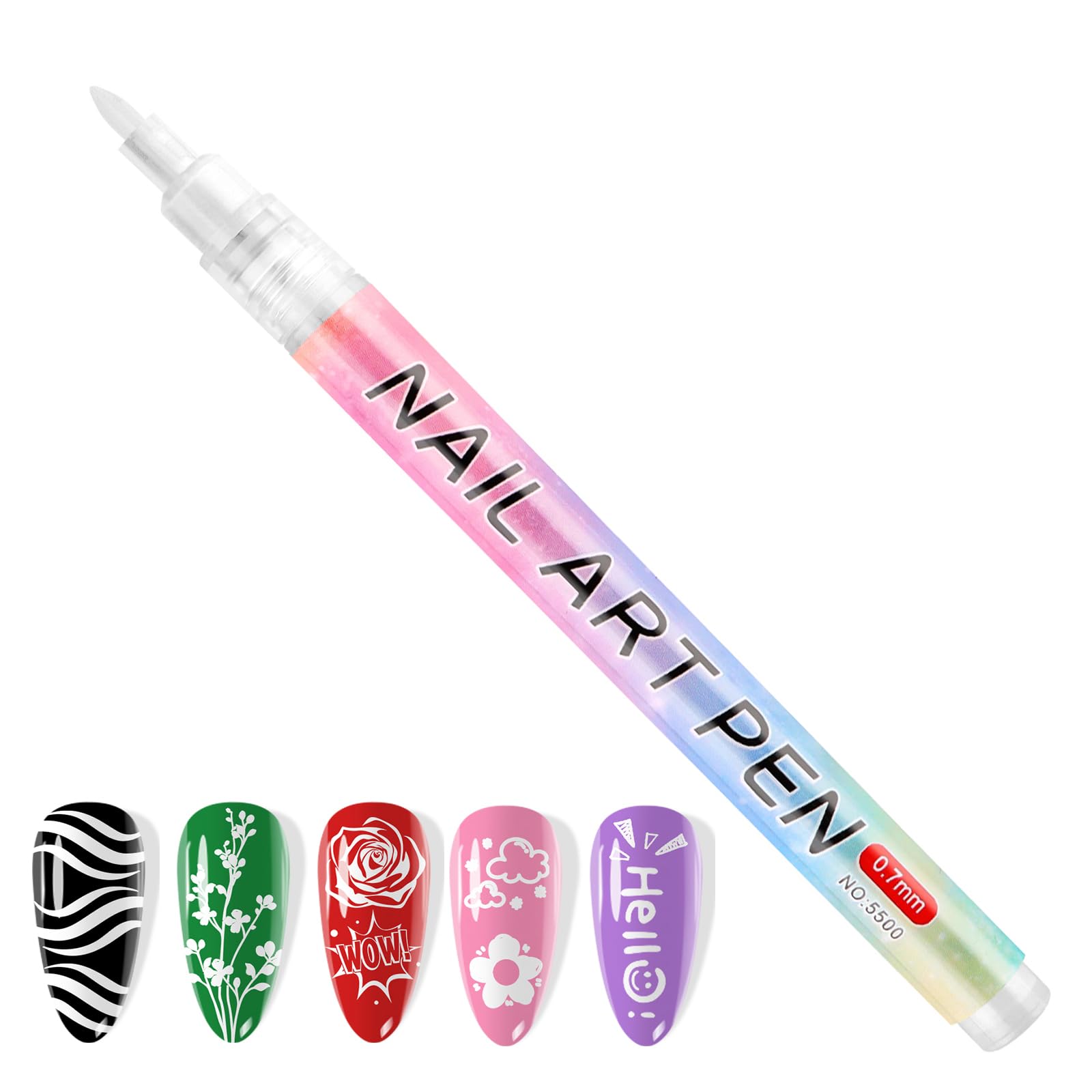Kalolary white nail art pens packaging, ready for DIY nail art projects.