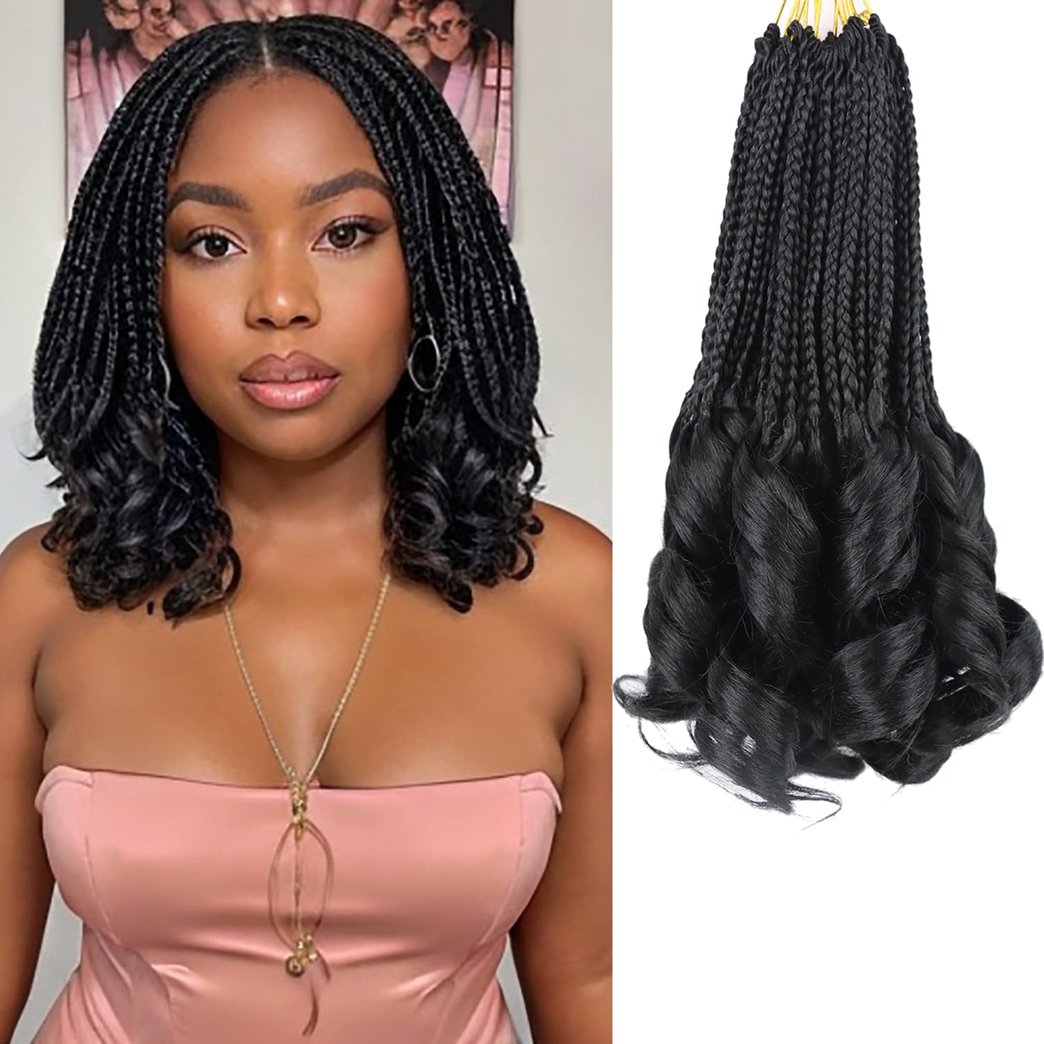 Kaluli crochet hair close-up French curl detail for natural look and easy install