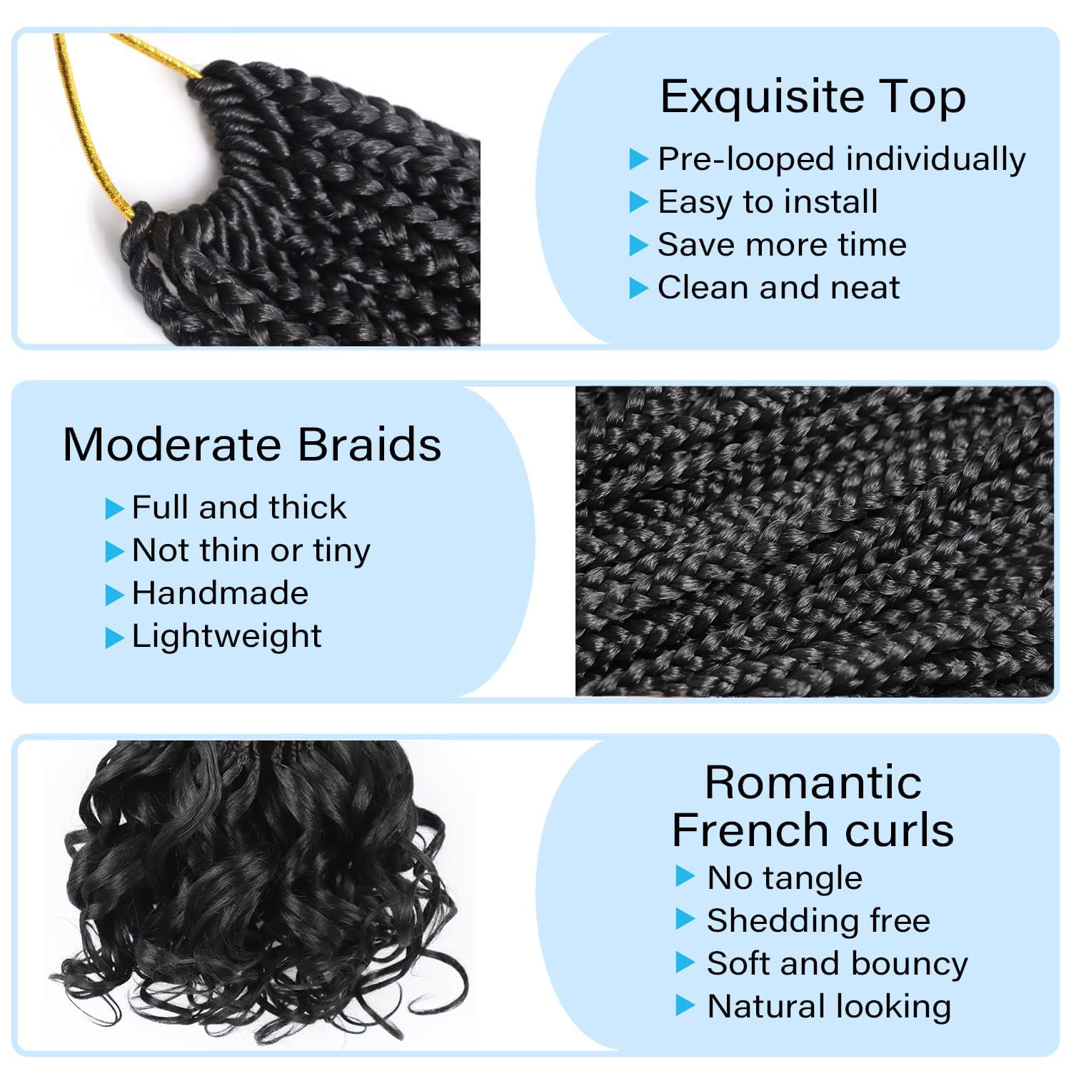 Kaluli crochet hair bundle includes needle and rings for easy application