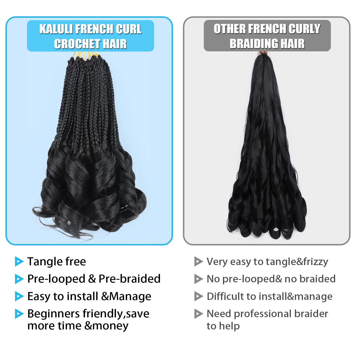 Kaluli lightweight bouncy fiber crochet hair for all-day wear
