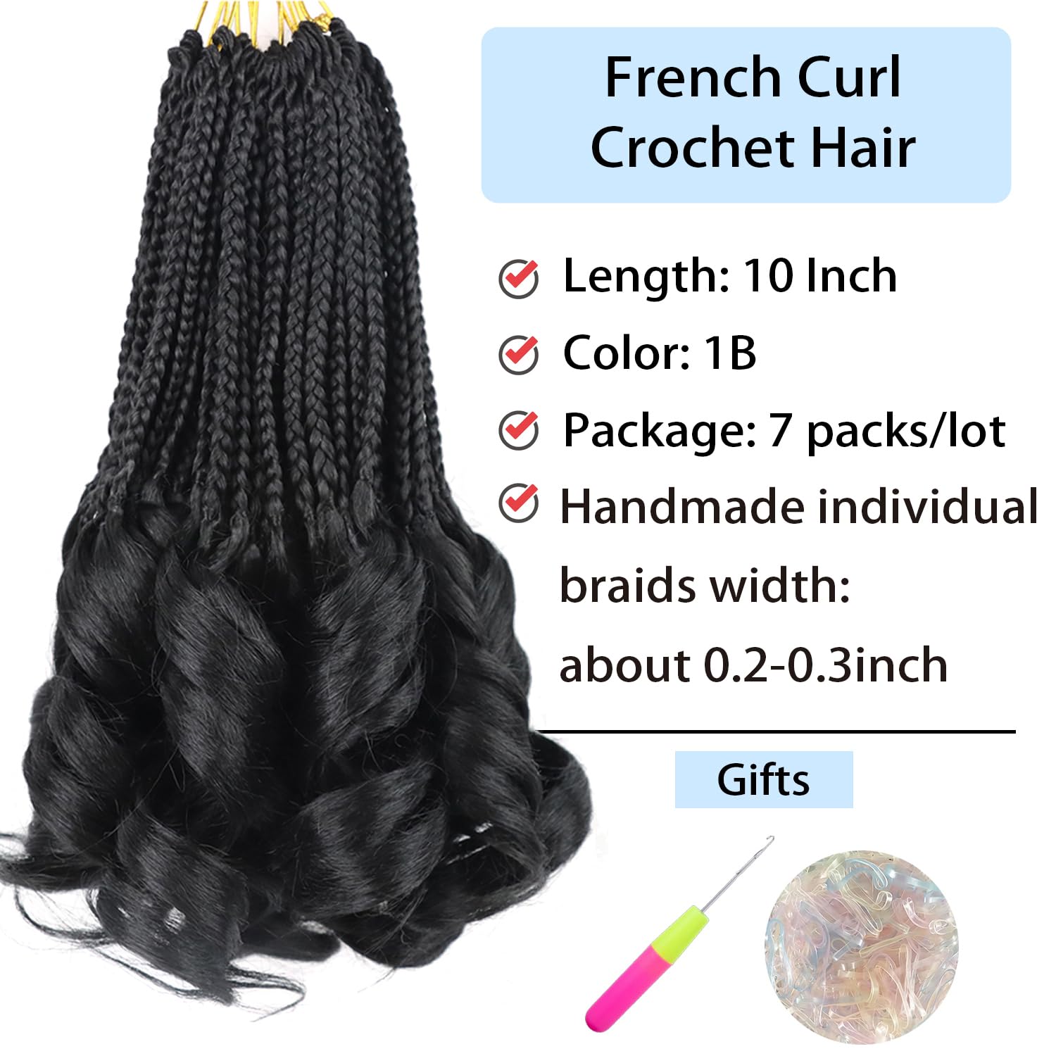 Kaluli crochet hair 10inch pre-looped style for quick install