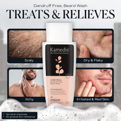 KAMEDIS Beard Wash helps control beard dandruff and flakes.