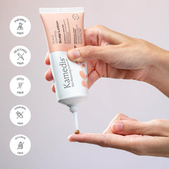 KAMEDIS lotion texture glide depicted for smooth scalp application without greasiness.