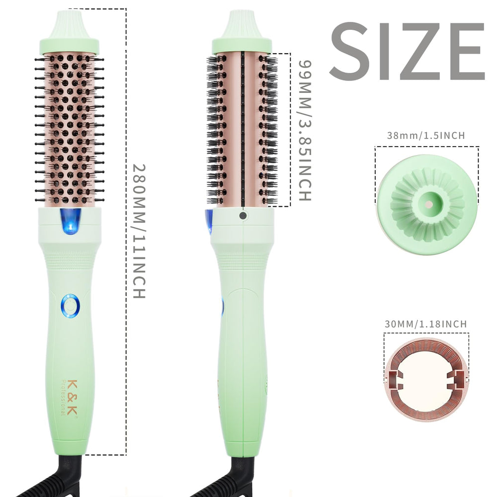 K&K Brush 30 curling result shows loose curls with natural shine.