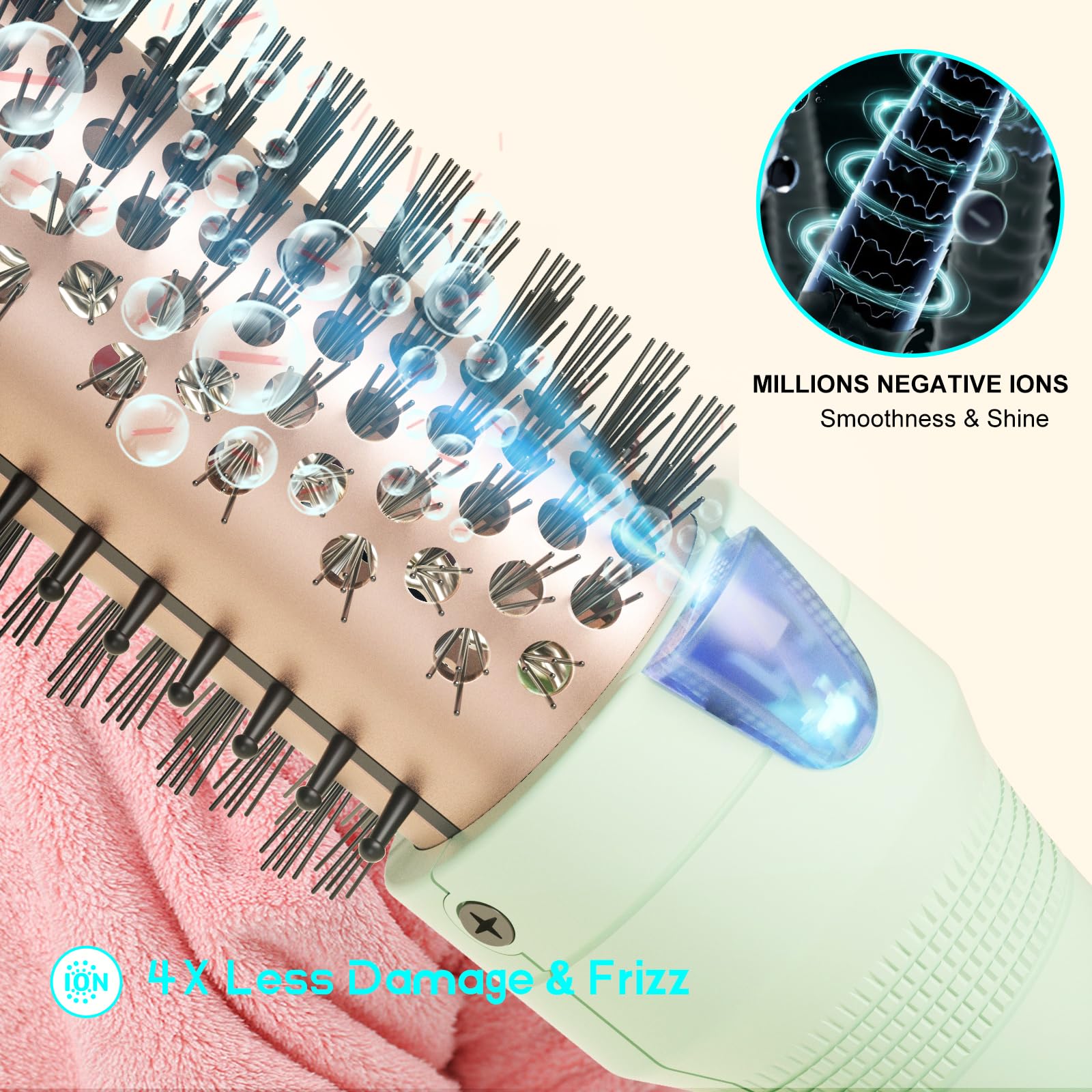 K&K Brush 30 thermal bristles grip hair for gentle, precise curling.