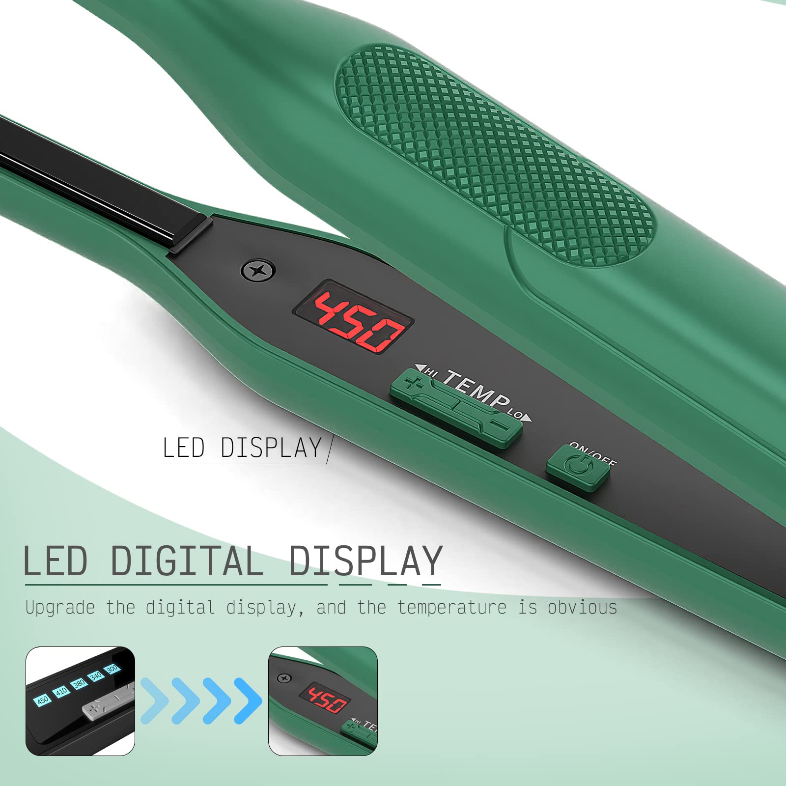 K&K flat iron travel-ready dual voltage for international use.