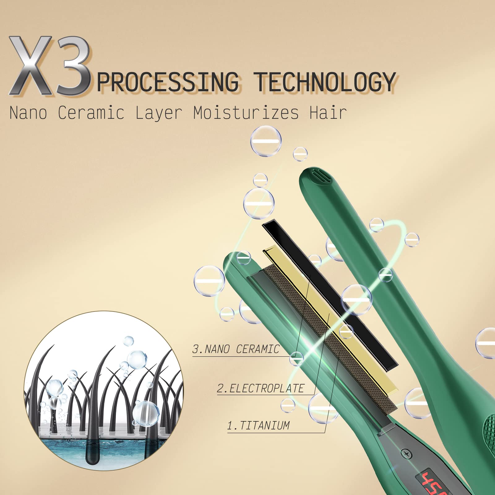 K&K mini flat iron styling a pixie cut with precision.