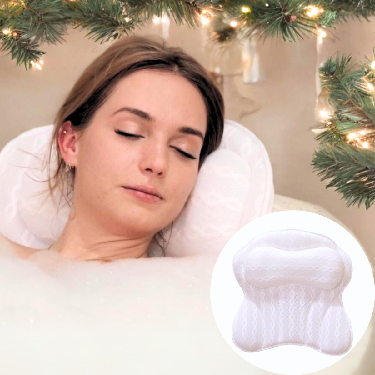 KANDOONA Bath Pillow main view for luxurious, full-body soaking comfort