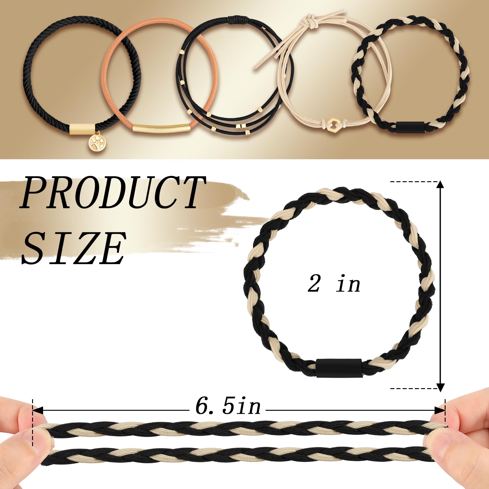 KANPRINCESS boho hair-ties closeup showing soft nylon-cotton material and comfortable grip.