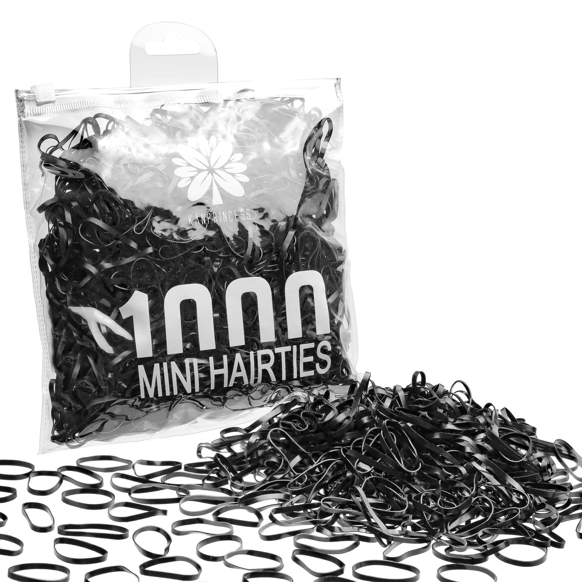 KANPRINCESS hair rubber bands pack-front view for bulk family use