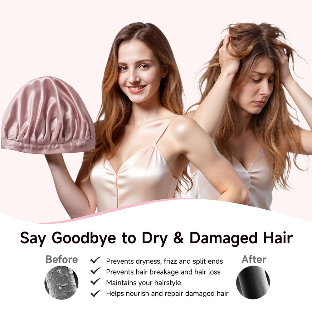 Kaome silk bonnet adjustable elastic band ensures comfortable, non-slip fit.