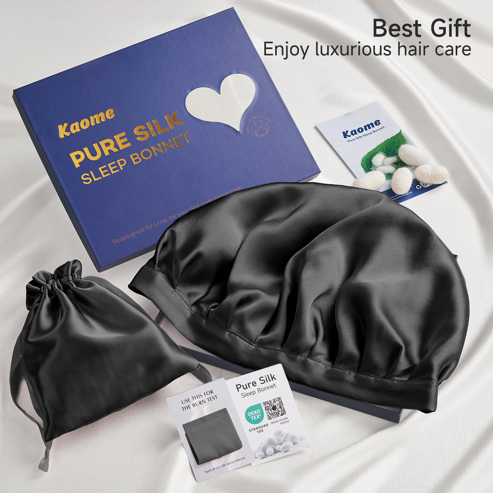 Kaome travel storage bag paired with silk bonnet supports tidy, on-the-go care.