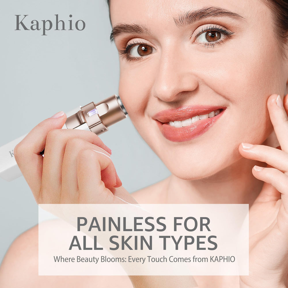 KAPHIO face shaver with LED light aiding precise hair removal.