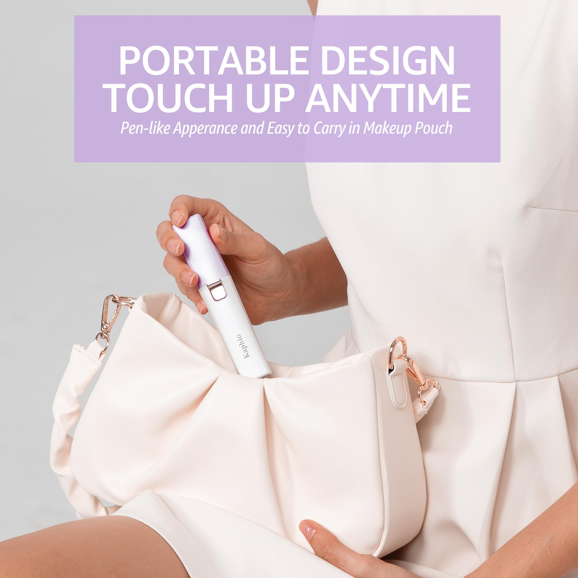 KAPHIO travel-friendly compact device ideal for quick facial touch-ups.
