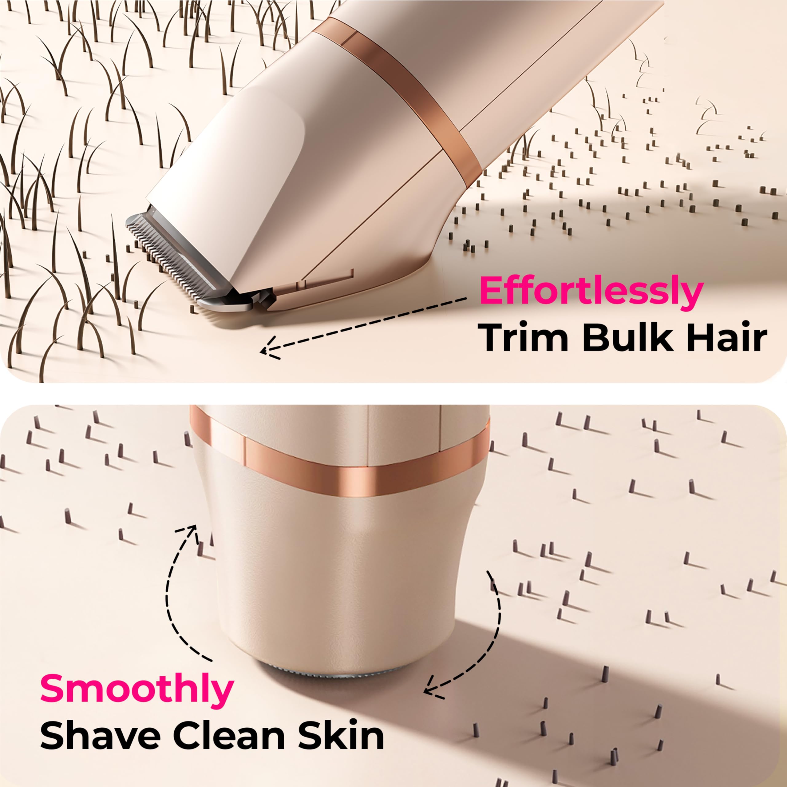 KAPHIO bikini-trimmer 2in1 with rotary and ceramic heads for versatile grooming.