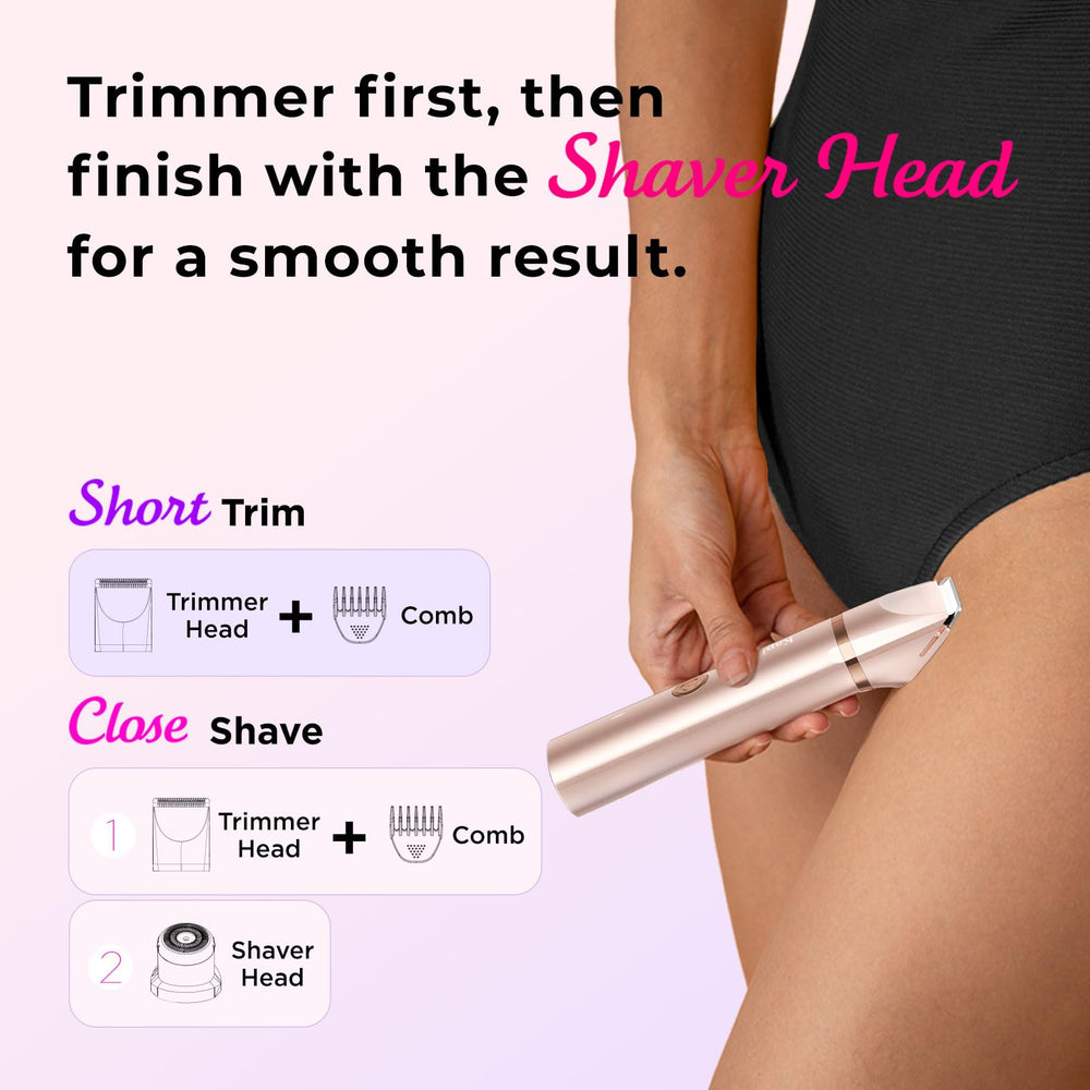 KAPHIO bikini-trimmer rose-gold ceramic head for larger areas