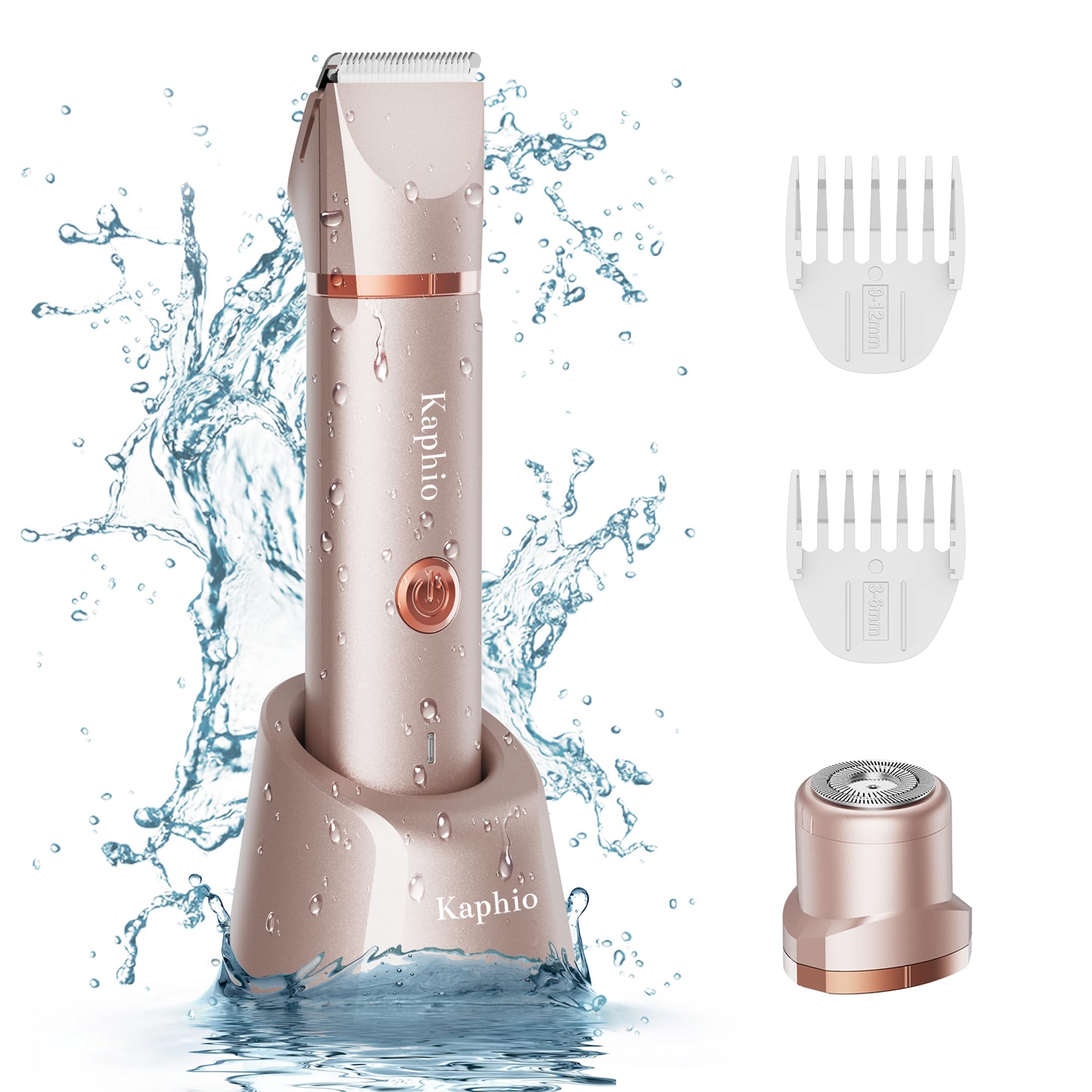 KAPHIO bikini-trimmer rose-gold front view for precise grooming