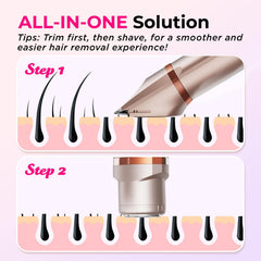 KAPHIO bikini-trimmer rose-gold in shower for wet-dry use