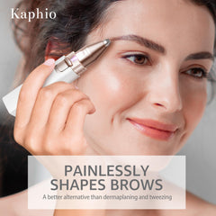 KAPHIO rechargeable eyebrow trimmer light blue provides precise brow shaping with illumination.
