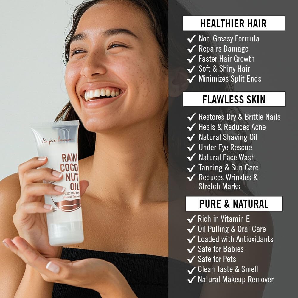 Kapuluan coconut oil for hair care delivering shine and manageability.