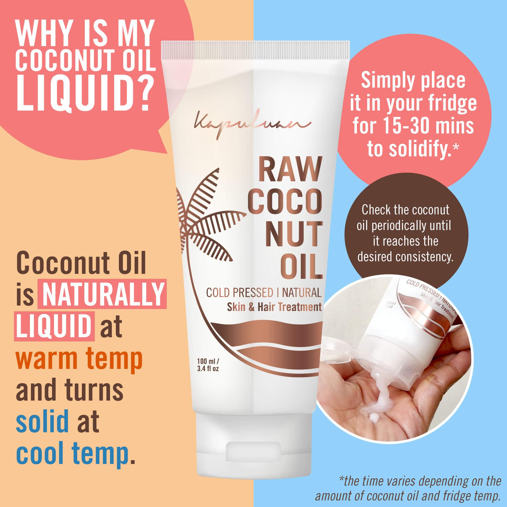 Kapuluan coconut-oil contains MCTs for quick absorption and feel.