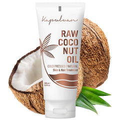 Kapuluan raw coconut oil 200ml bottle for skin and hair care.