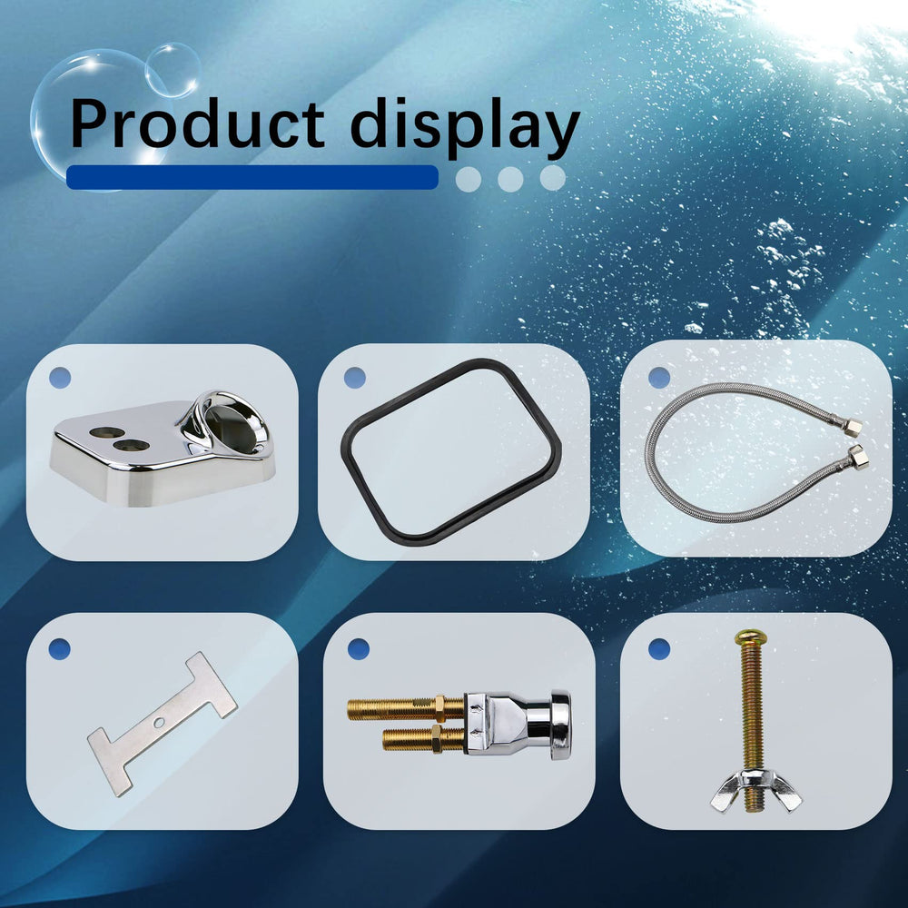 Karagas package contents image illustrating complete faucet, vacuum breaker, sprayer and hose kit.