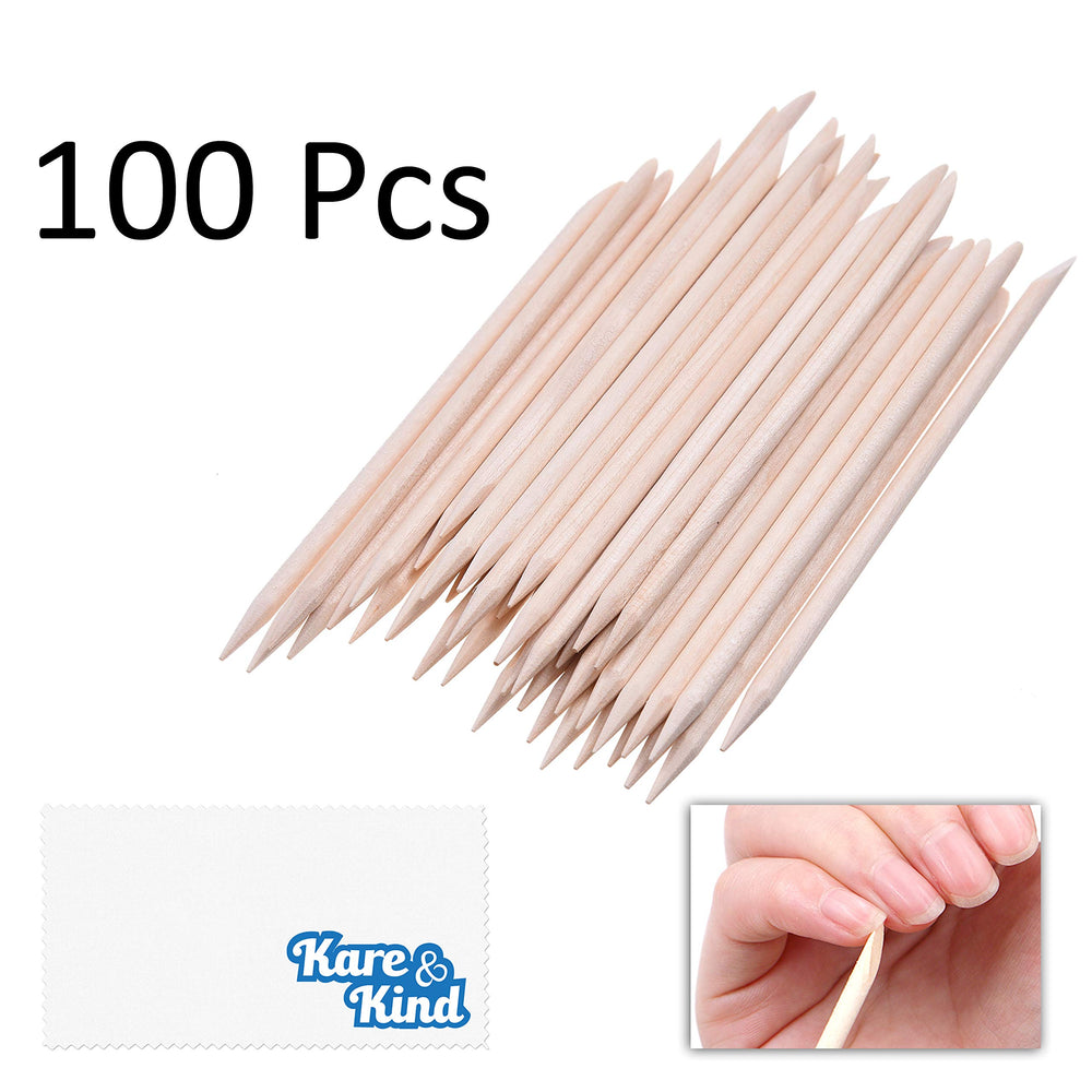 Kare & Kind disposable orange wood sticks offer eco-friendly, splinter-free nail cleaning.