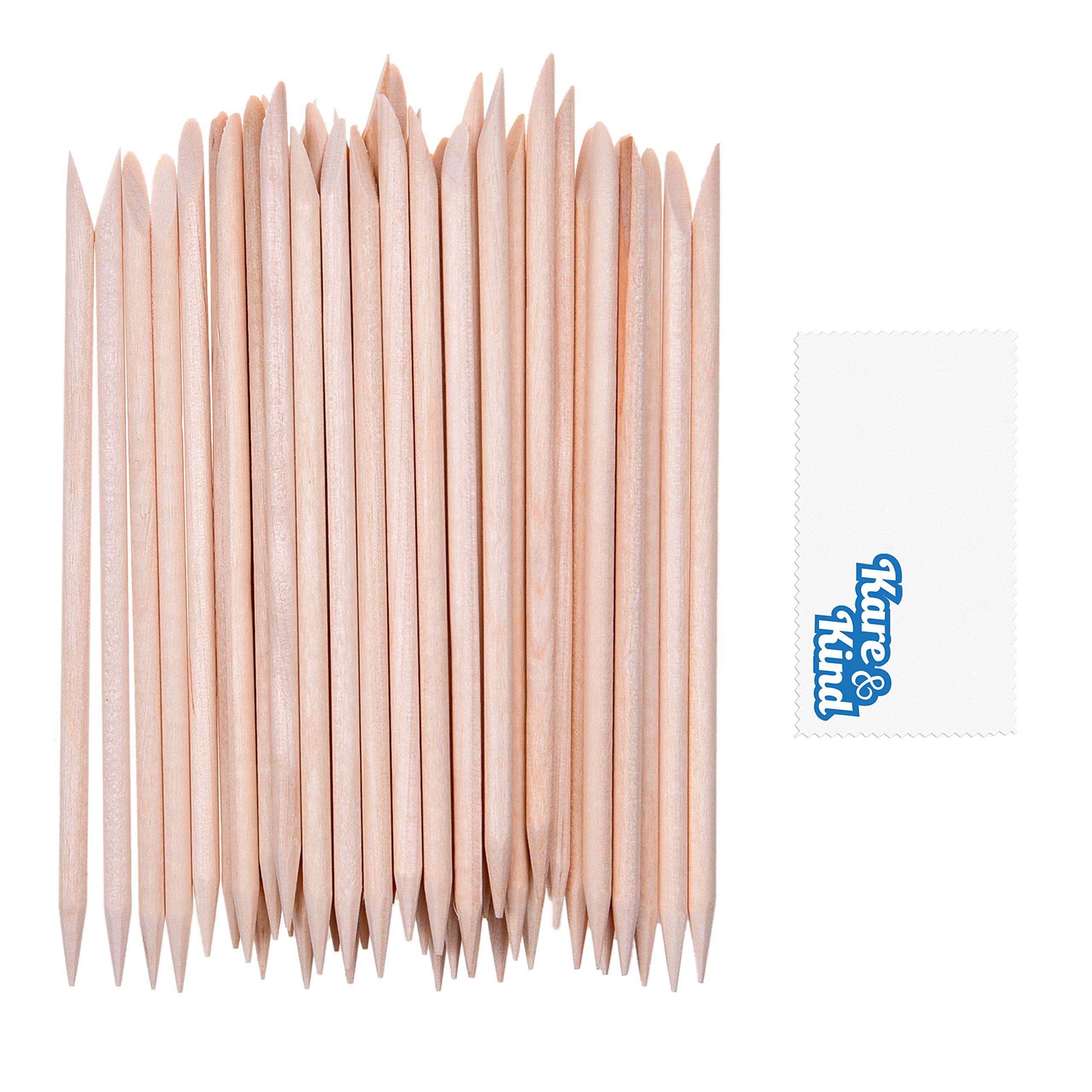 Kare & Kind orange wood nail sticks 100-pack for precise cleaning and cuticle prep.