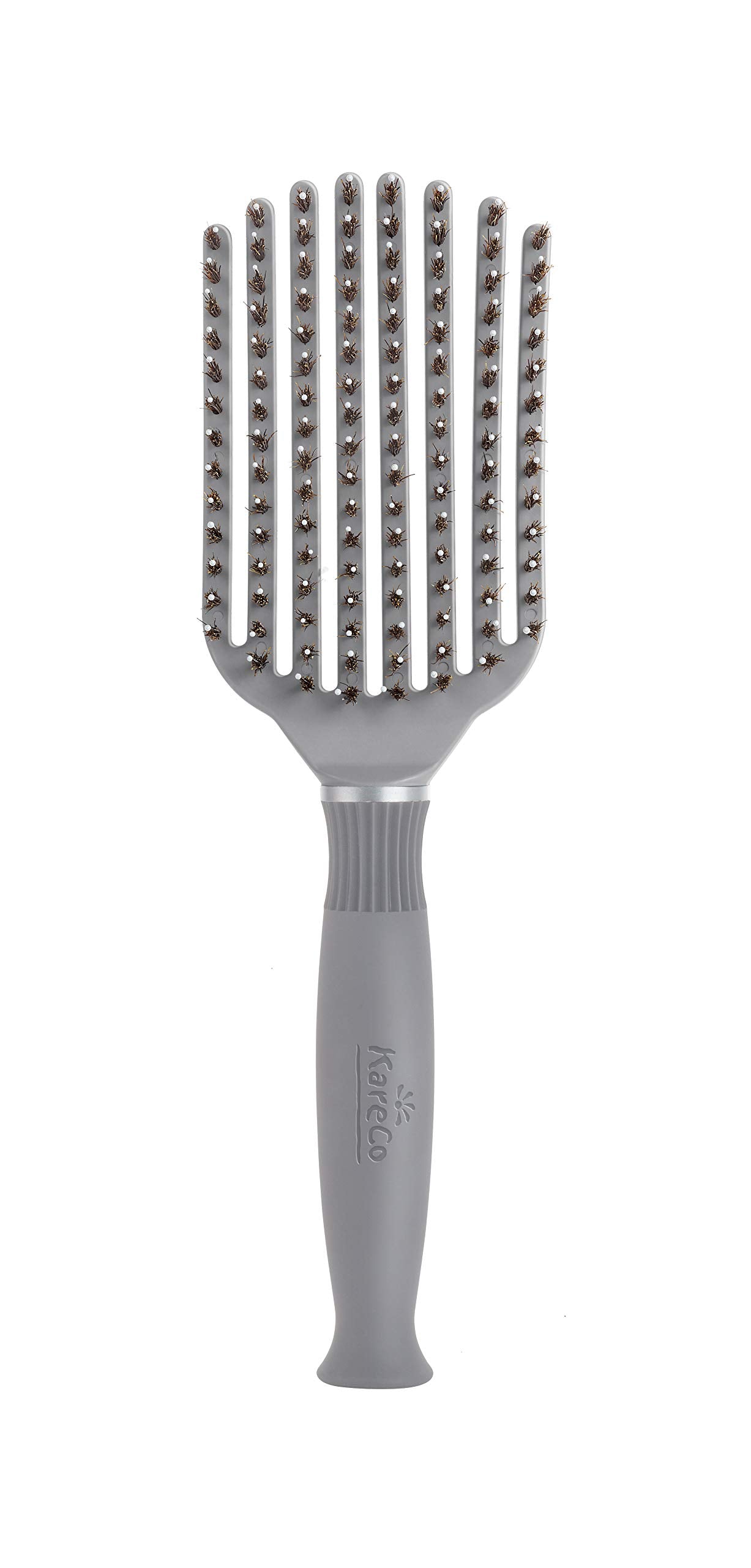 KareCo Tangle Buster close-up showing dual bristles for smooth detangling.