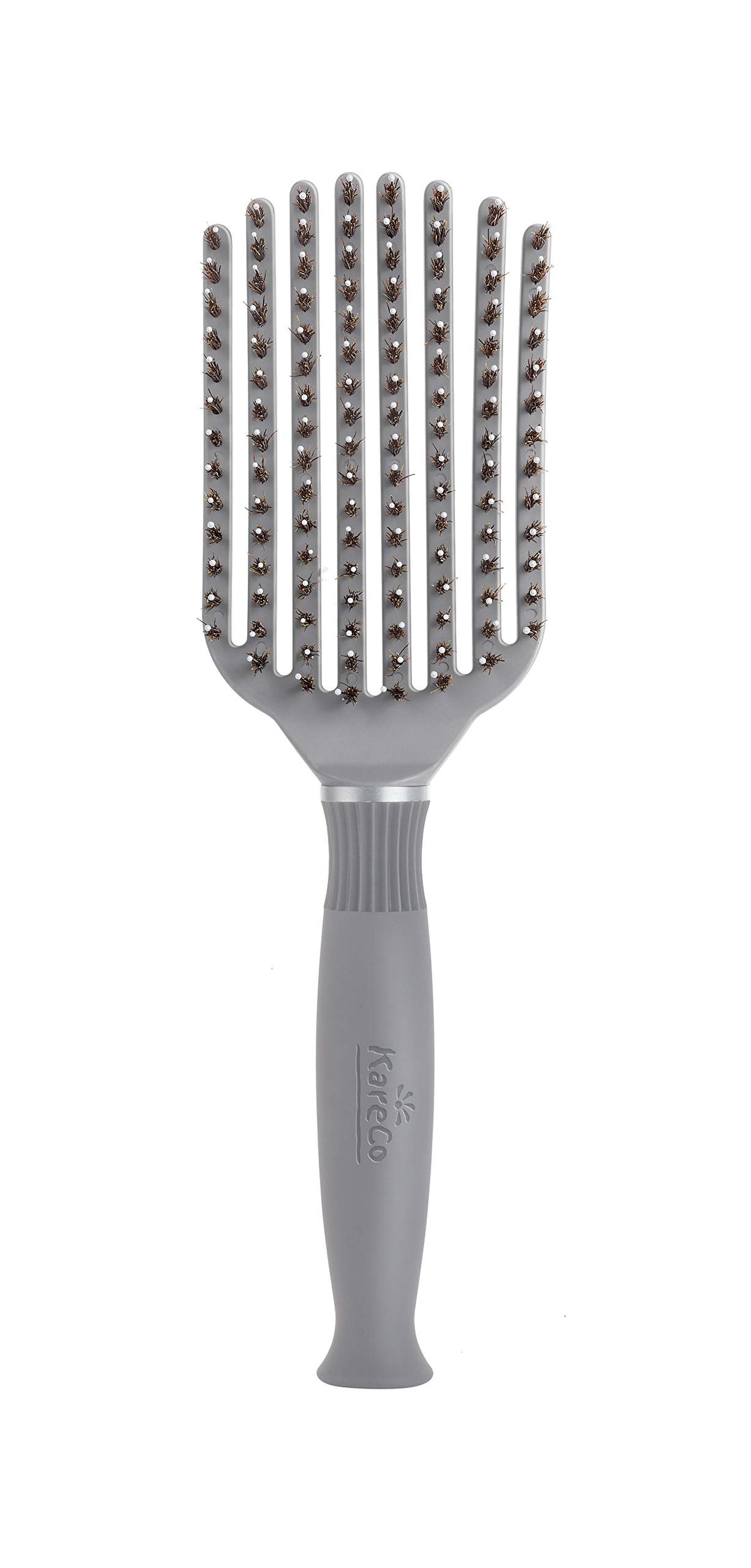 KareCo Tangle Buster close-up showing dual bristles for smooth detangling.