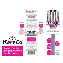 KareCo Tangle Buster gentle scalp massage during brushing sessions.
