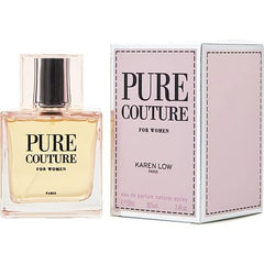 Karen Low Pure Couture bottle closeup highlighting elegant scent for evening occasions