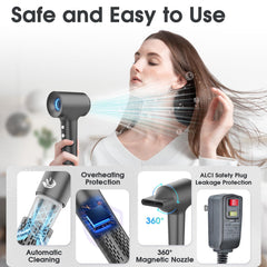 KARFUN Hair Dryer concentrator nozzle attached for precise smoothing and airflow control.