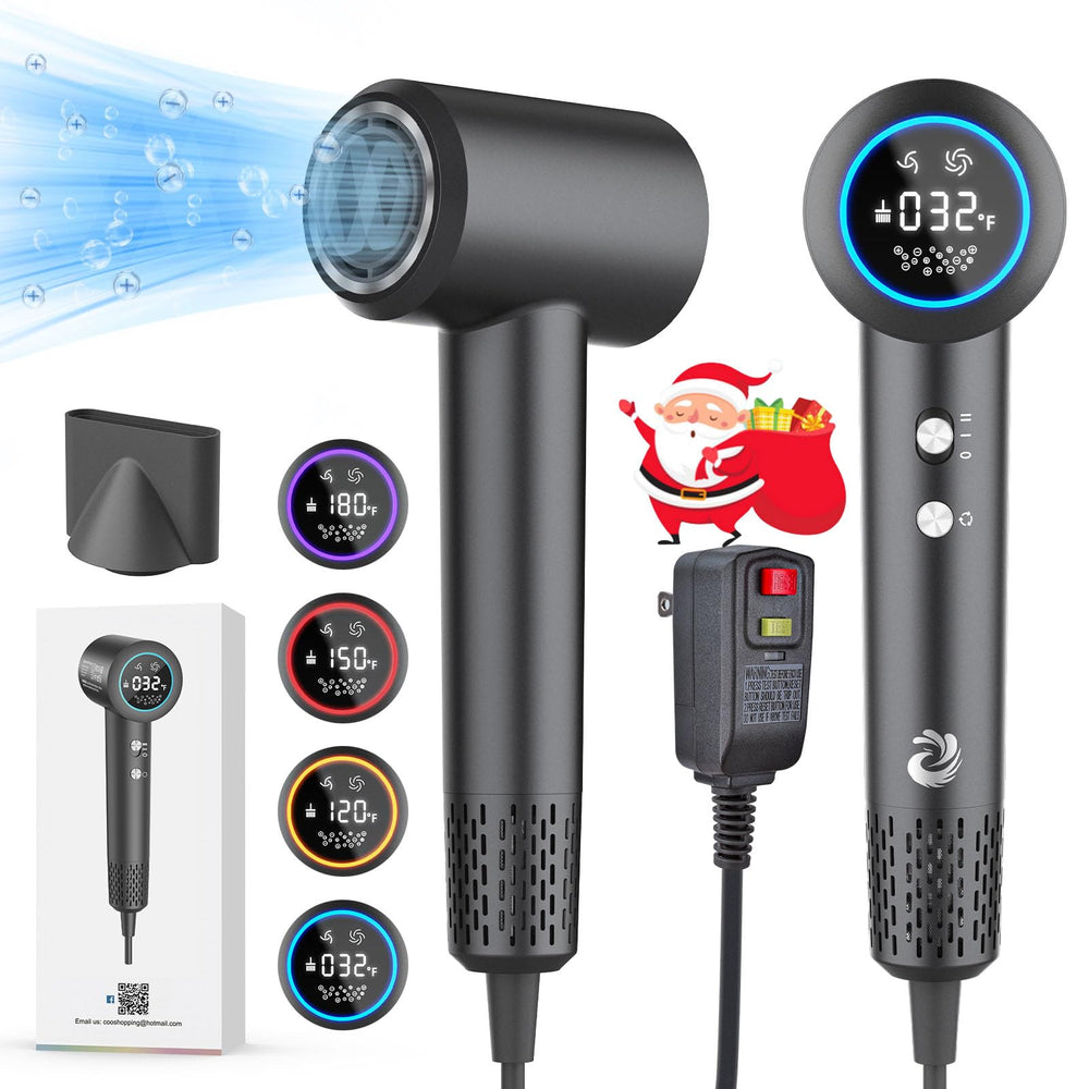 KARFUN Plasma Hair Dryer front view shows compact home and travel design for quick styling.