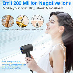 KARFUN Plasma Hair Dryer with ionic technology reduces static and frizz for smoother hair.